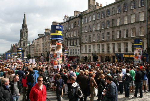 Busy festival crowds on Edinburgh's Royal Mile